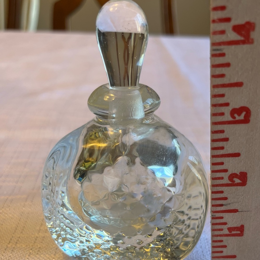 Clear Glass Perfume Bottle with Stopper - Decorative